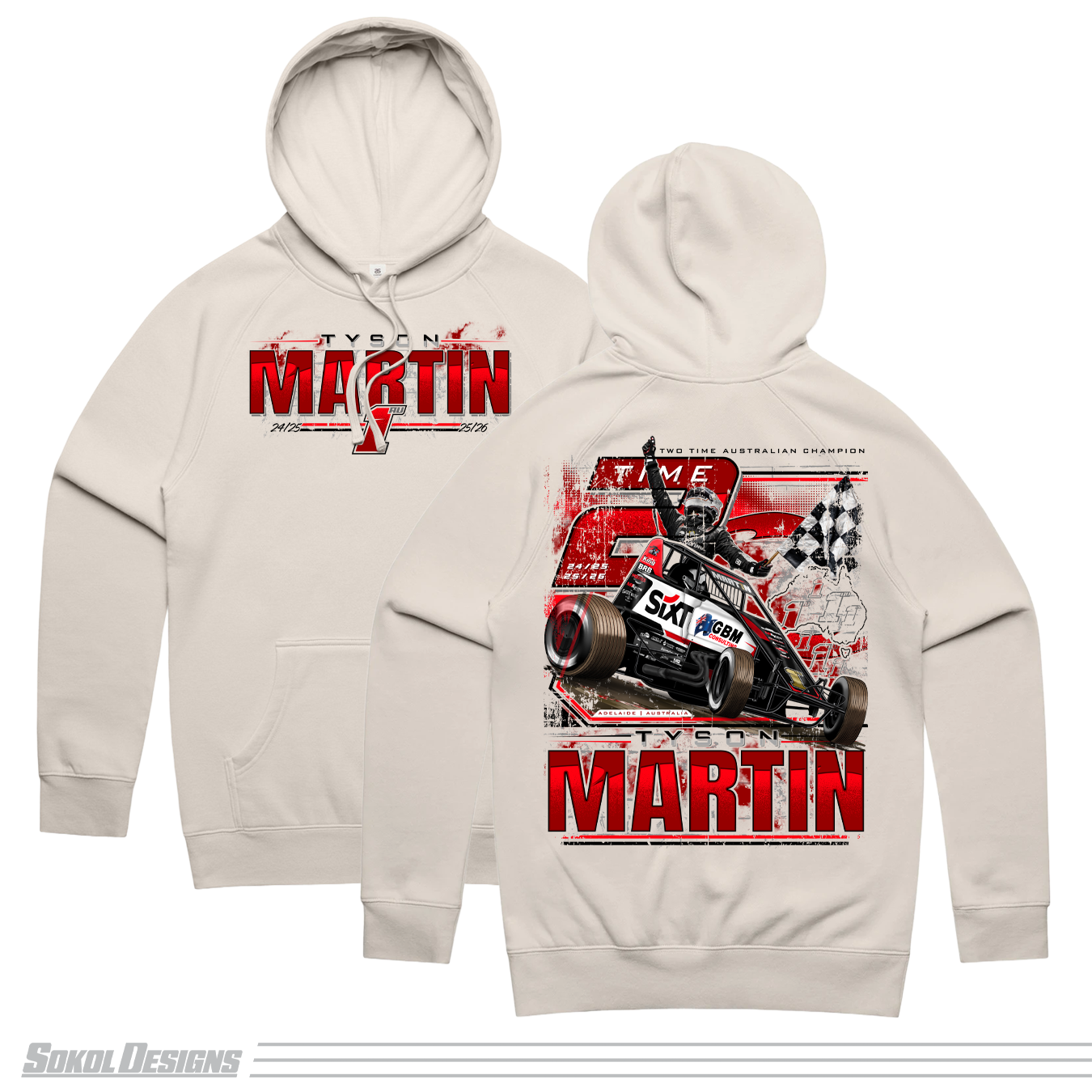 (PRE-ORDER) Back to Back Australian Champion Hoodie - Bone