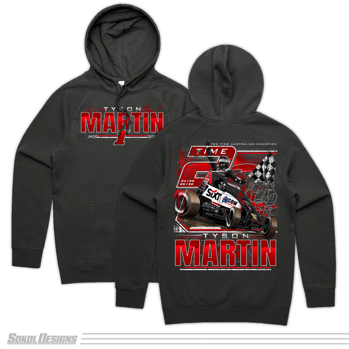 (PRE-ORDER) Back to Back Australian Champion Hoodie - Coal