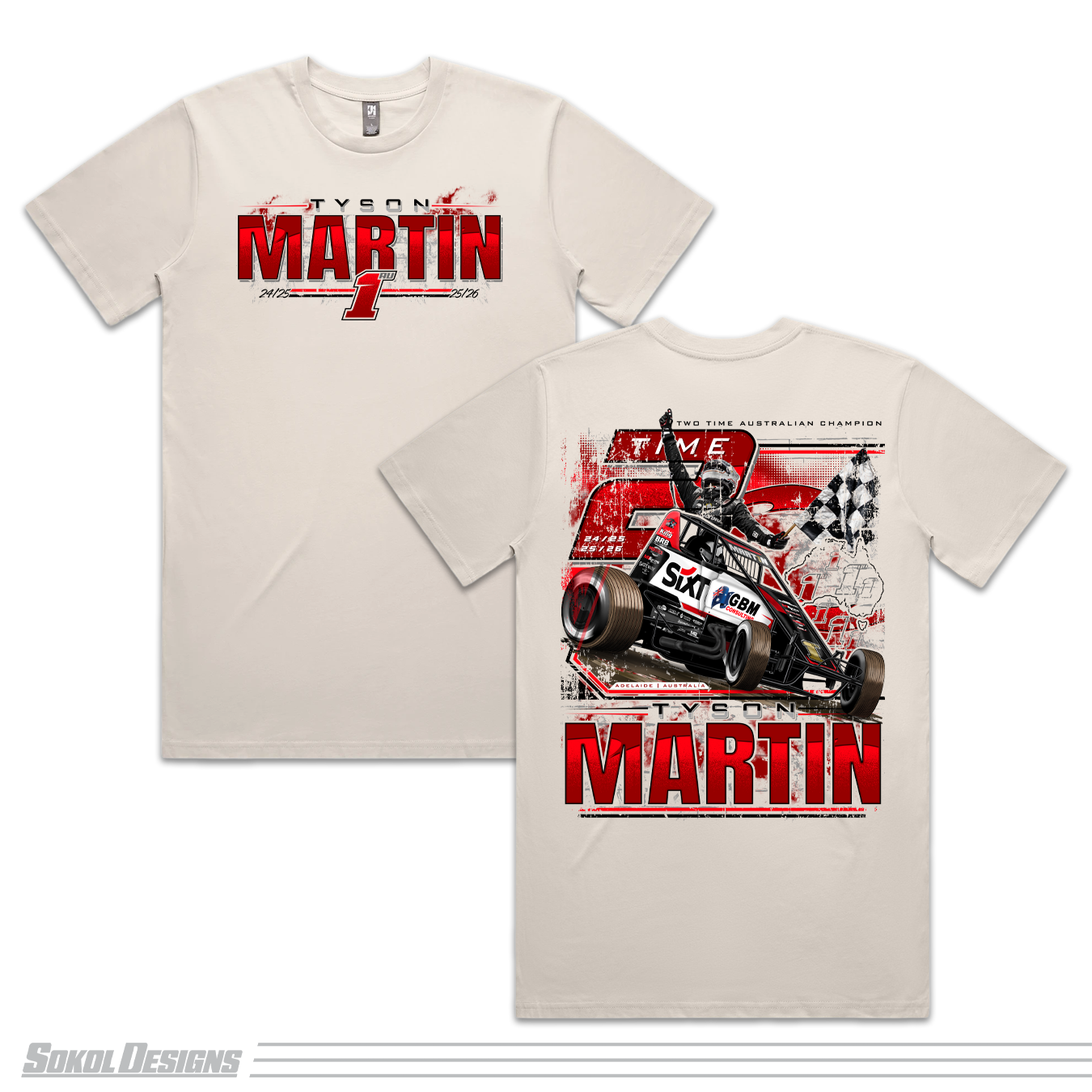 (PRE-ORDER) Back to Back Australian Champion T-Shirt - Bone
